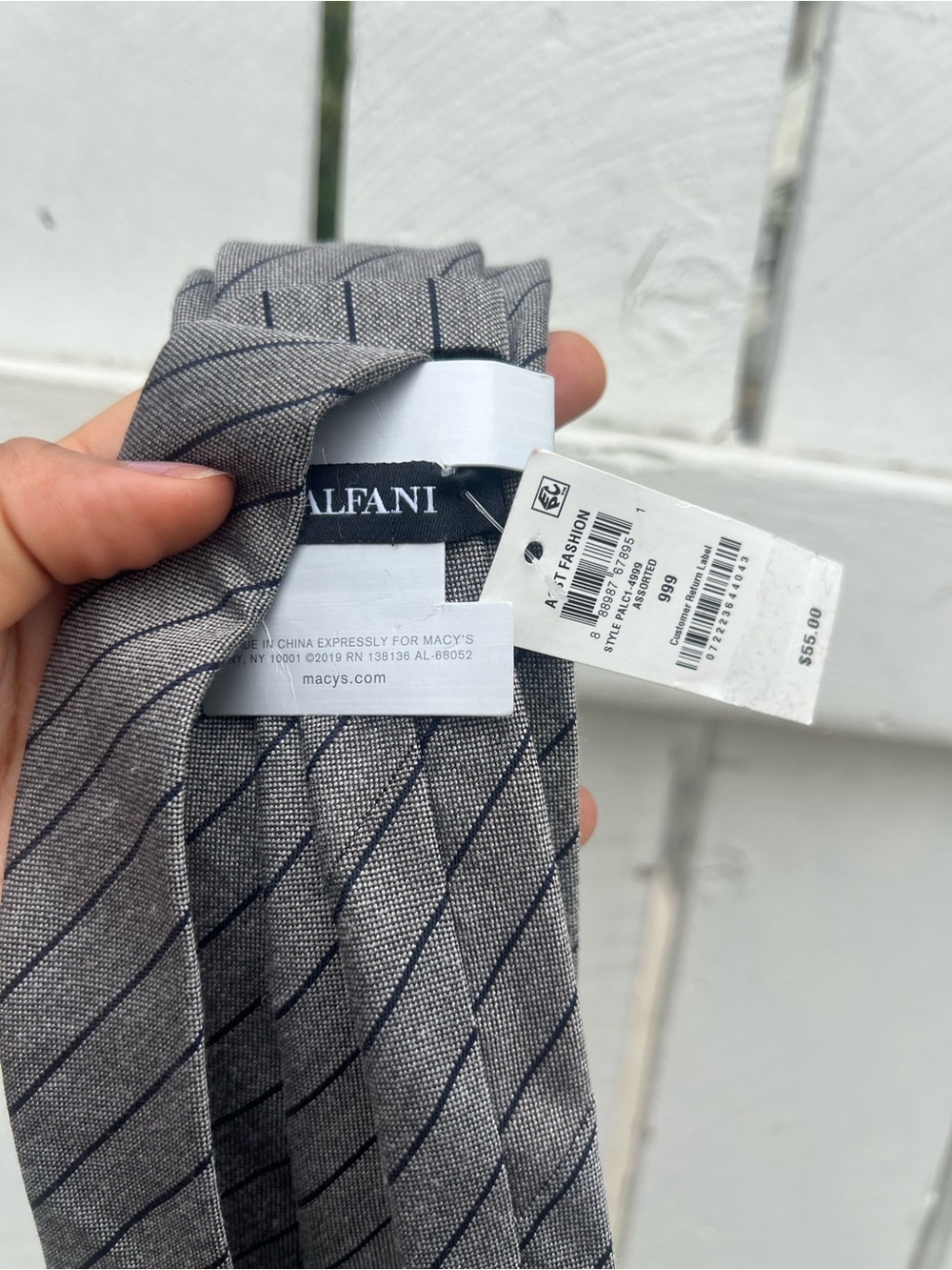 Alfani Men's Gray Pinstripe Tie & Goodfellow Red Tie